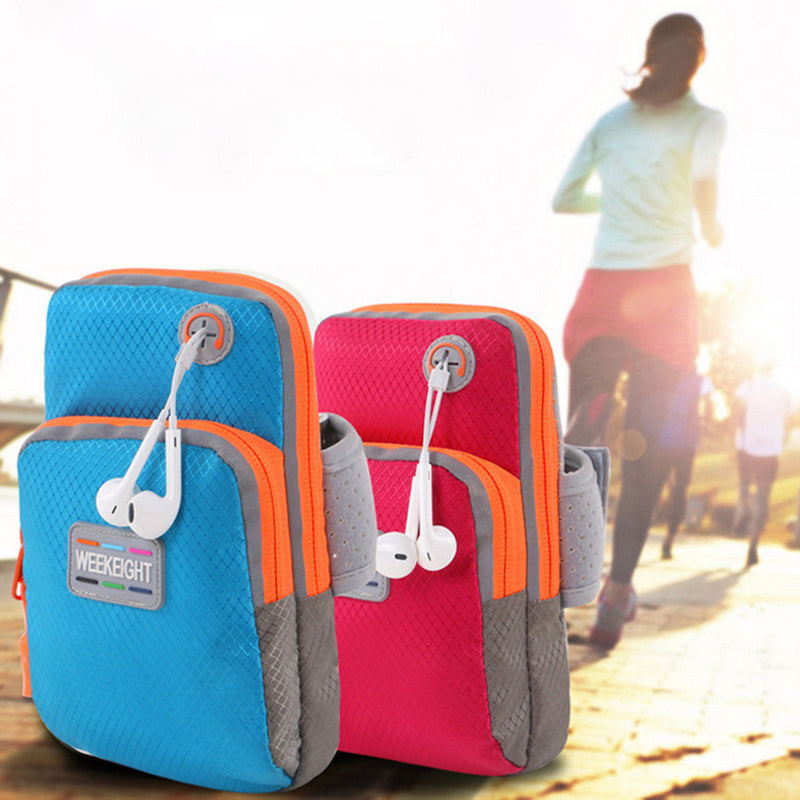 New fashion night running ultra light multi-function men and women reflective waterproof diving material outdoor running mobile sports arm bag