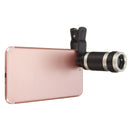 Universal 8 x18 HD Optical Zoom Lens Micro Telescope with Clip On for Mobile Phone Lens