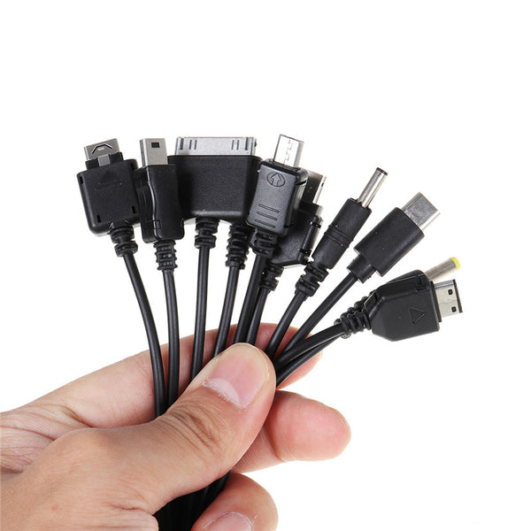 10 In 1 Multi USB Data Cable Universal Charger Adapter Wire Line For Solar Panel