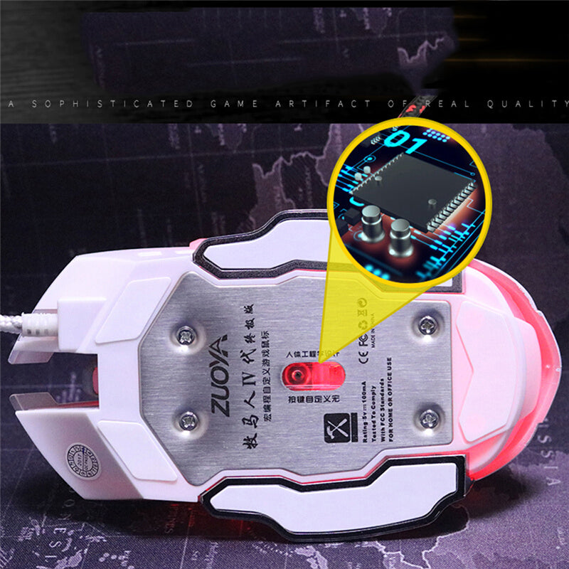 ZUOYA MMR4 Wired Mouse Gamer Mice LED Desktop Gaming Computer Optical Game Mice For Laptop PC Computer Support LOL Macro Programming
