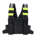 Nylon Radio Walkie Talkie Chest Pockets Harness Bag Backpack Holster Pack Pouch
