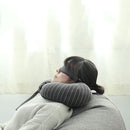 IPRee 2 In 1 U Shape Neck Pillow Cotton Headrest Cushion Eye Mask Airplane Travel Sleep Rest