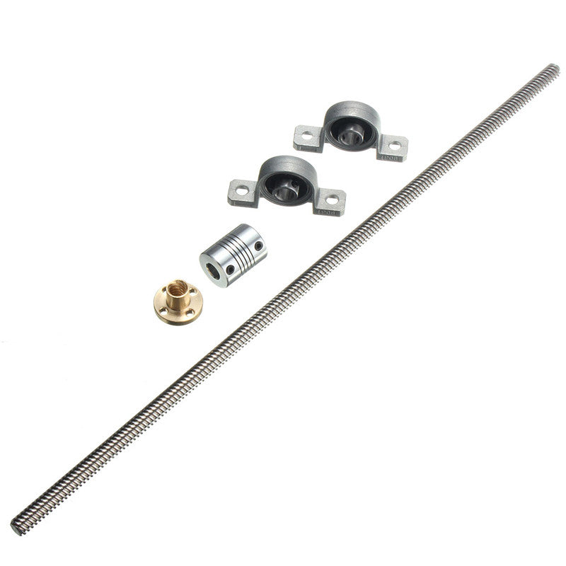 T8 8mm 350mm Stainless Steel Lead Screw Bearing Bracket Shaft Coupling For 3D Printer