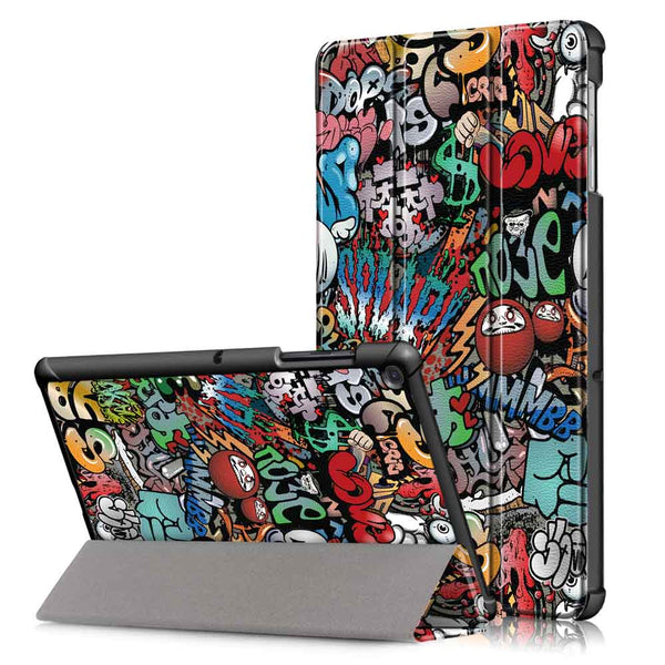 Tri-Fold Pringting Tablet Cover fr Samsung Galaxy Tab S5E SM-T720 SM-T725 Tablet - Doodle
