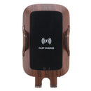 Wood Grain 10W Car Automatic Clamping Wireless Fast Charger Phone Holder Mount for iPhone XS XR X