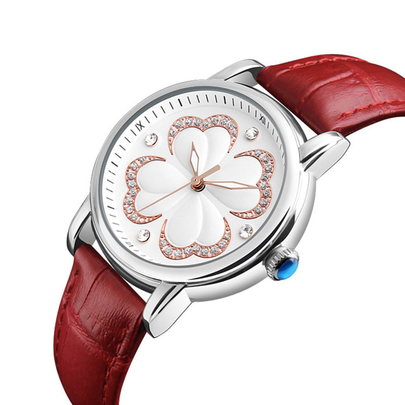 SKMEI 9159 Women Leather Strap Casual Dress Quartz Watch