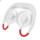 Hanging USB Rechargeable Dual Fan Mini Air Cooler Personal Fan Hands-Free Neck Band Summer Fan Portable