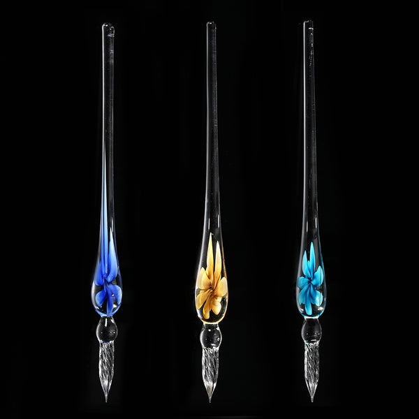 Vintage Glass Dip Ink Pen Fountain Pen Signature Pen With Ink & Gift Box Offices School Stationery