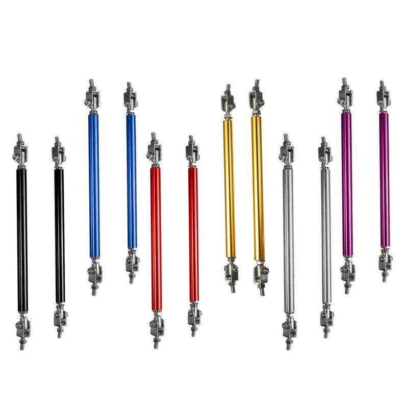 2x 5.9"-8.9" Universal Adjustable Front Bumper Protector Lip Splitter Rod Tie Bar