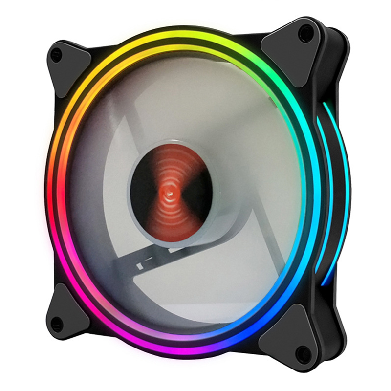 Coolmoon 5PCS 120mm RGB Adjustable LED Cooling Fan Multiple Thin Apertures CPU Cooling Fan with the Remote Control