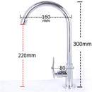 Simple Chrome Kitchen Faucet Basin Sink Tap Single Lever Only For Cold Water