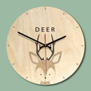 Wooden Wall Clock Livingroom Wood Animal Printing Painting Wall Clock Creative Clock Home Decor
