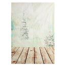 5X7ft Christmas Tree Wood Floor Vinyl Photography Studio Backdrop Photo Background