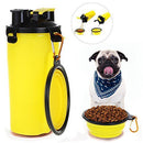 2 In 1 Pet Dog Food Water Bottle Portable Dog Travel Water Bottle With Dog Bowl