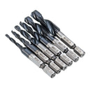 Drillpro HRC89 M3-M10 Combination Drill Tap Bit Set TiAlN Coated Deburr Countersink Bits