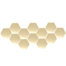 12Pcs 18.4cm Mirror Wall Sticker Hexagon Removable Acrylic 3D Mirror Self Adhesive DIY Decor
