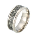 Fashion Luminous Stainless Steel Finger Ring Dragon Pattern Punk Gift for Men
