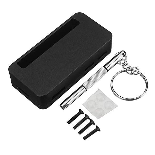 Black/Silver Aluminum Alloy Protective Case Enclosure Box With Screwdriver For Raspberry Pi Zero