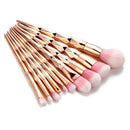 11PCS Mermaid Makeup Brushes Set Fishtail Shaped Foundation Powder Cosmetics Brushes Make Up Tools