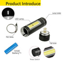 Portable Tactical Mini COB LED Flashlight Pocket Clip Torch Light Lamp
