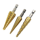 Drillpro 3/16-1/2 1/4-3/4 1/8-1/2 Inch Step Drill Bit Inch Type 1/4 Inch Shank Step Drill