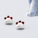 Simple 925 Sterling Silver Gold Color Lovely Cat Claws Stud Earrings for Women