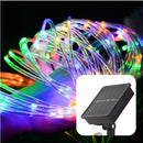 7M 12M Outdoor LED Solar Strip Light Waterproof Copper Wire String Holiday Lamp for Garden