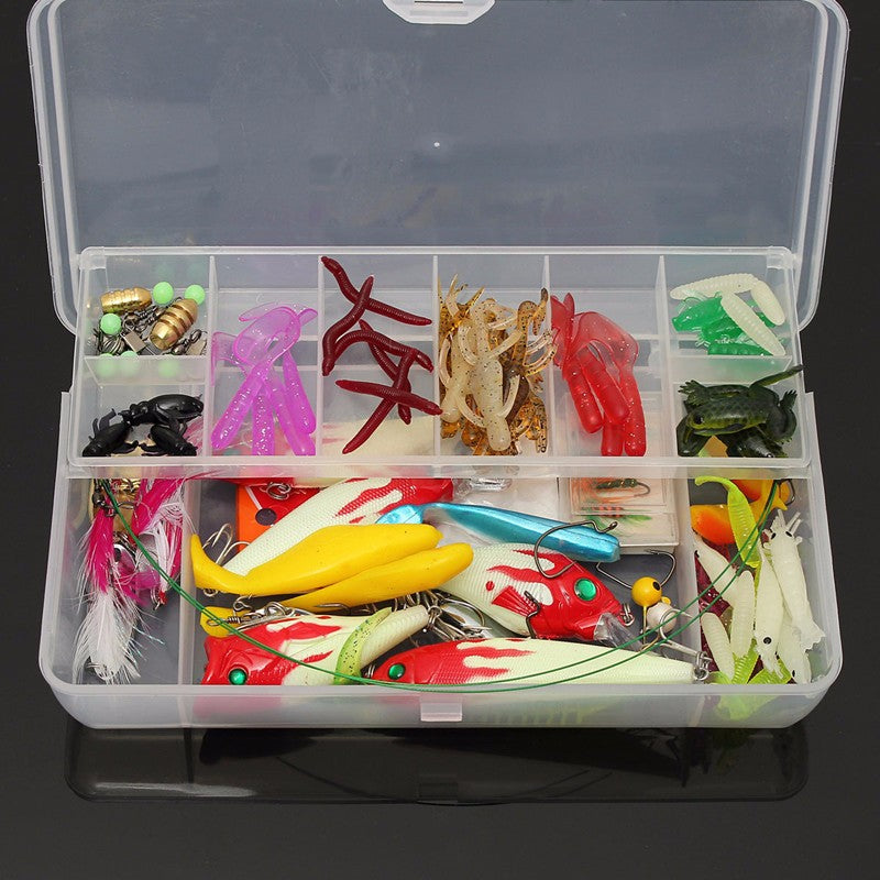 ZANLURE Lot 100 pcs Kinds of Fishing Lures Crankbaits Hooks Minnow Bass Baits Tackle with Box