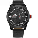 NAVIFORCE 9063 Simple Design Men Wrist Watch Date Display Leather Strap Quartz Watches