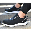 TENGOO Men's Ultralight Safety Shoes Steel Toe Work Sneakers Slip Resistant Breathable Hiking Climbing Running Shoes