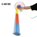 ZANLURE 13/12/10/8FT Hand Cast Fishing Net Spin Network Bait Twine Fish Net Bucket