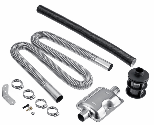 150cm Length 24mm Exhaust Silencer Muffler W/ 25mm Air Filter & 2x Pipe For Air Diesel Heater