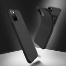 For iPhone 11 Pro Max Bakeey Carbon Fiber Texture Slim Soft TPU Anti-fall Anti-fingerprint Protective Case