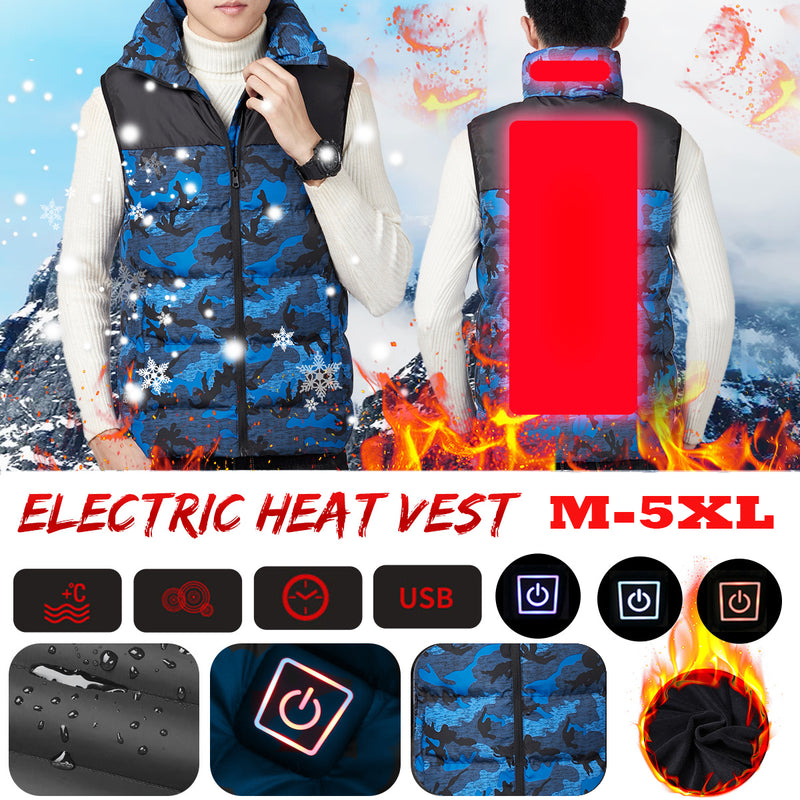 Electric Heated Vest Clothes Warm Vest Men Heating Coat Jacket For Camping Sports