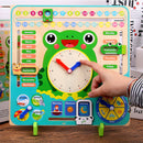 Educational Wooden Toys Children School Calendar Clock Weather Learning Board