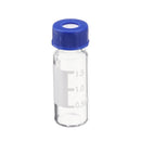 100Pcs/Set 2ml Graduated Clear Sample Vials Autosampler Vials Bottles Threaded Vial w/ Write-on Spot Screw Caps Septa