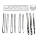 12Pcs Metal Hole Punches Snap Rivet Fasteners Tool Setter Base Set for DIY Leathercraft