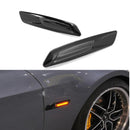 Black LED Side Marker Turn Signal Lights F10 Style Carbon Trim For BMW E90 E91