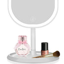 3 Levels LED Lighted Makeup Mirror USB Charging Touch Screen Swivel Tabletop Vanity Face Mirrors