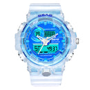 SBAO 8018 Waterproof LED Display Dual Display Watch Transparent Digital Watch