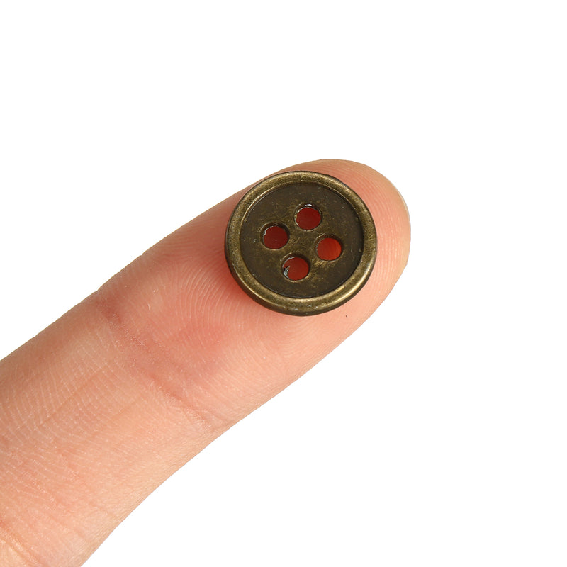 11.5/13.5mm Zinc Alloy 4 Hole Flat Buttons Coats T-shirts DIY Craft