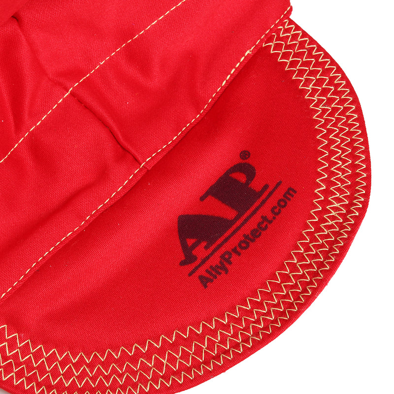 Universal Elastic Welding Flame Retardant Cloth Hat Cap Head Protect -RED