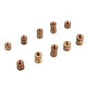 Suleve MXBN2 500Pcs M2/M2.5/M3 Metric Threaded Brass Knurl Round Insert Nut Assortment Set