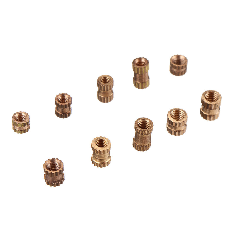 Suleve MXBN2 500Pcs M2/M2.5/M3 Metric Threaded Brass Knurl Round Insert Nut Assortment Set