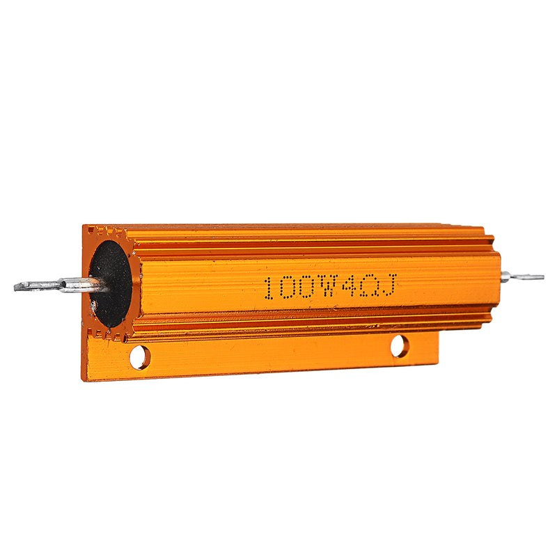 10pcs RX24 100W 4R 4RJ Metal Aluminum Case High Power Resistor Golden Metal Shell Case Heatsink Resistance Resistor