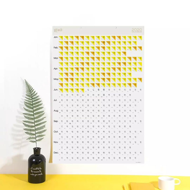 ZYN 2020 Year Creative Folding Crease Calendar Wall Calendar Daily Schedule Yearly Agenda Organizer from XIAOMI YOUPIN