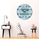13 Inch Wall Clock Round Silent Vintage Beach Ocean Style Clock Home Room Decoration
