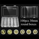 Coins Holder Storage Box Hold 100Pcs 30mm Round Coins Boxes Plastic Protector