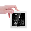 Deli 8958 Electronic Thermometer And Hygrometer Household Indoor Alarm Clock Office Electronic Outdoor High Precision Thermometer