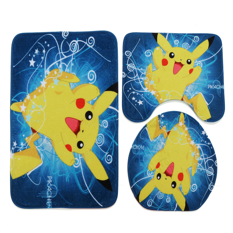 180X180CM Waterproof Polyester Shower Curtain Bathroom Toilet Seat Cover Mat Pad Set